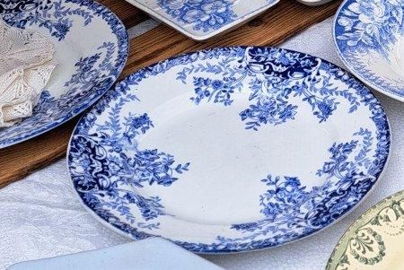 ST AMAND FRUITS ブルー デザートプレート - アンティークモール