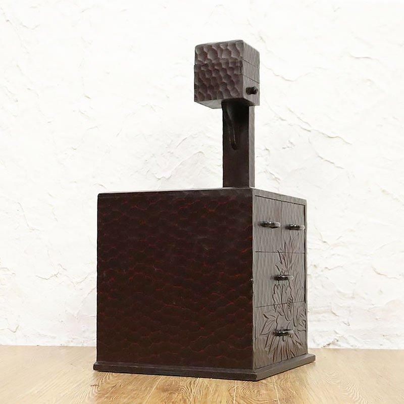 鎌倉彫 お針箱 昭和初期の木製アンティーク