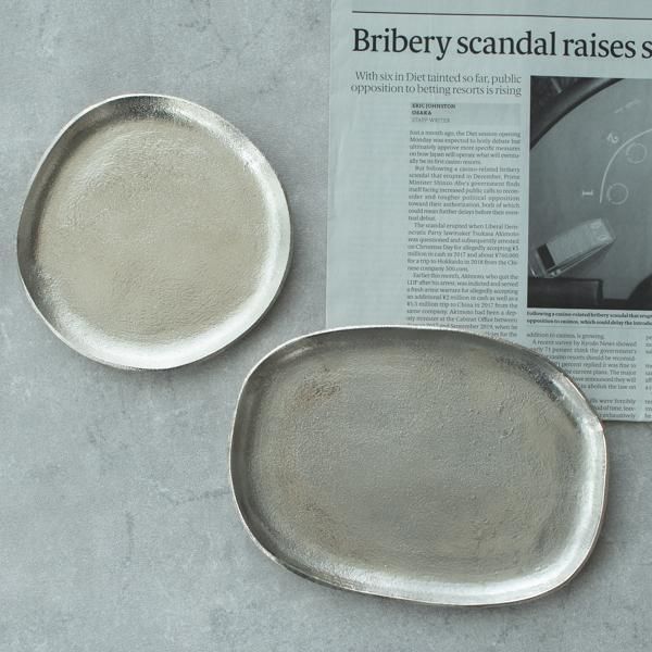 アルミトレイ/本店限定 トレー アンティーク調 ラウンド オーバル