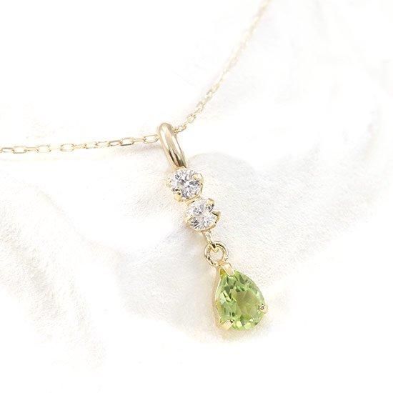 K10YG ホワイトトパーズ＆ペリドット ネックレス ギフトなら
