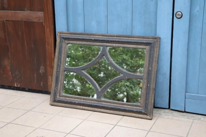 アンティーク調 ウォールミラー シャビーシック/エイジング加工された