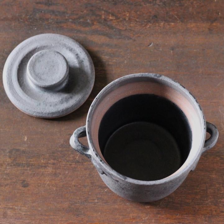 石渡磨美 炊飯土鍋 1合 黒錆 - 作家ものの器と生活雑貨 on-la-cru