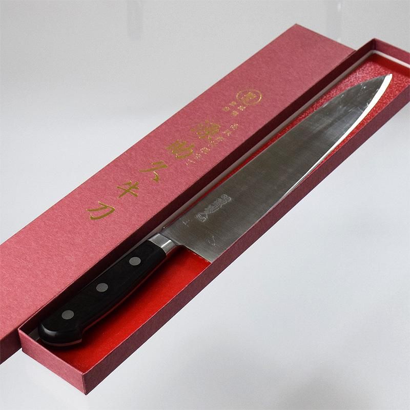 源助久「ツバ付牛刀」270mm スウェーデン鋼 - 越前本手打包丁と農具の