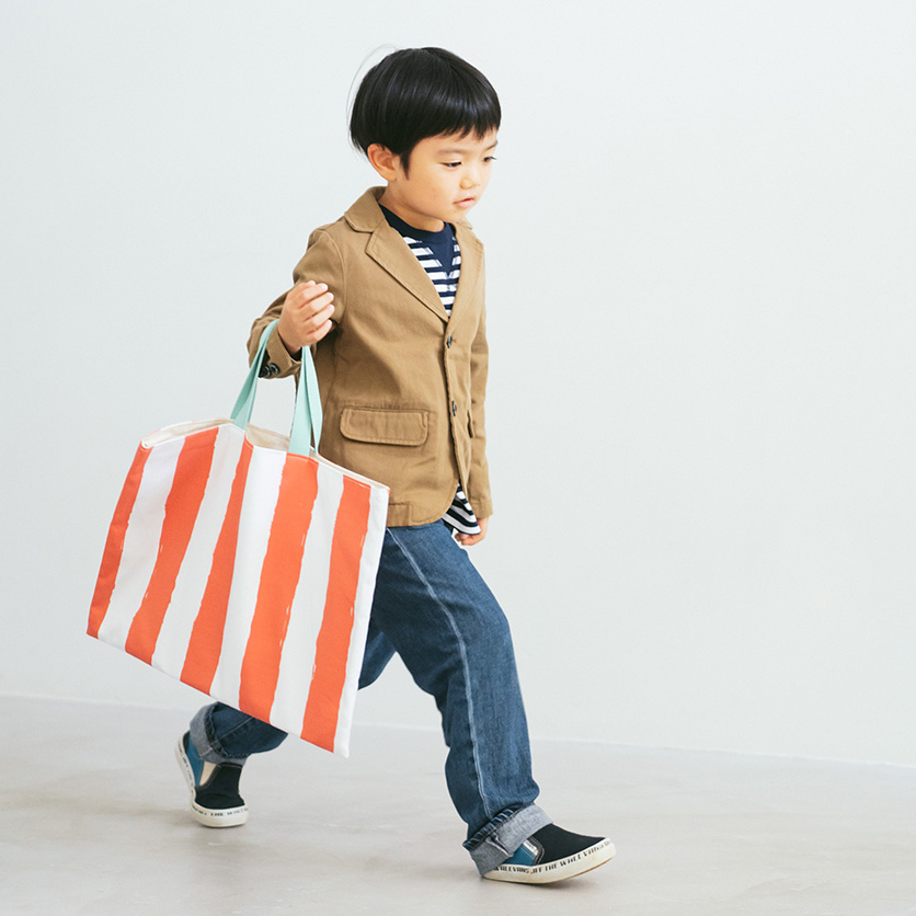 入園・入学グッズ手作りキット（6点セット）ペンキで塗ったストライプ