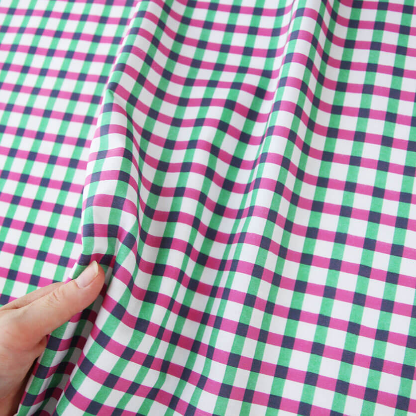 MANATSUBI（ピンク×グリーン）チェック柄- 布・生地の通販サイト