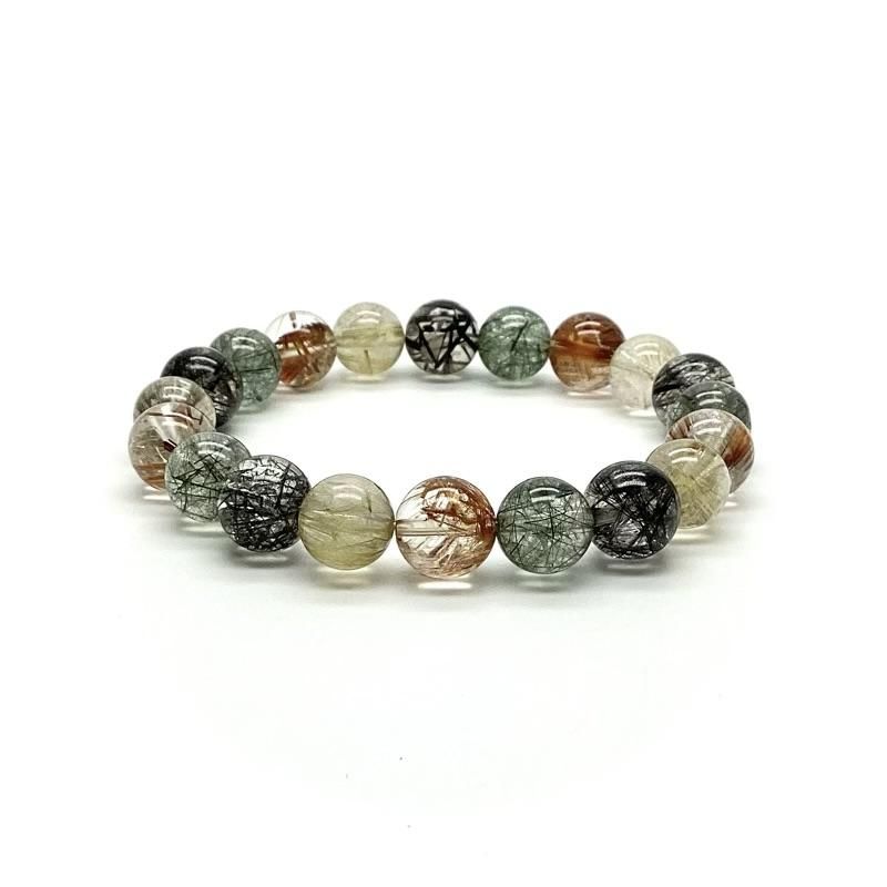 MIXルチルクォーツ ブレスレット 10mm玉 】 針状結晶 quartz 天然石