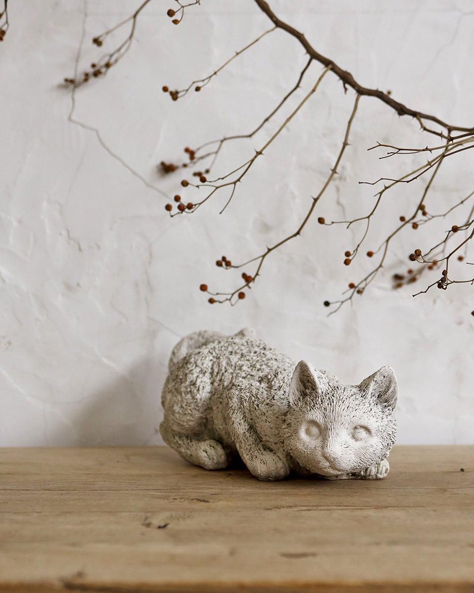 フランスアンティーク ネコの石像（ガーデニングオブジェ）.3