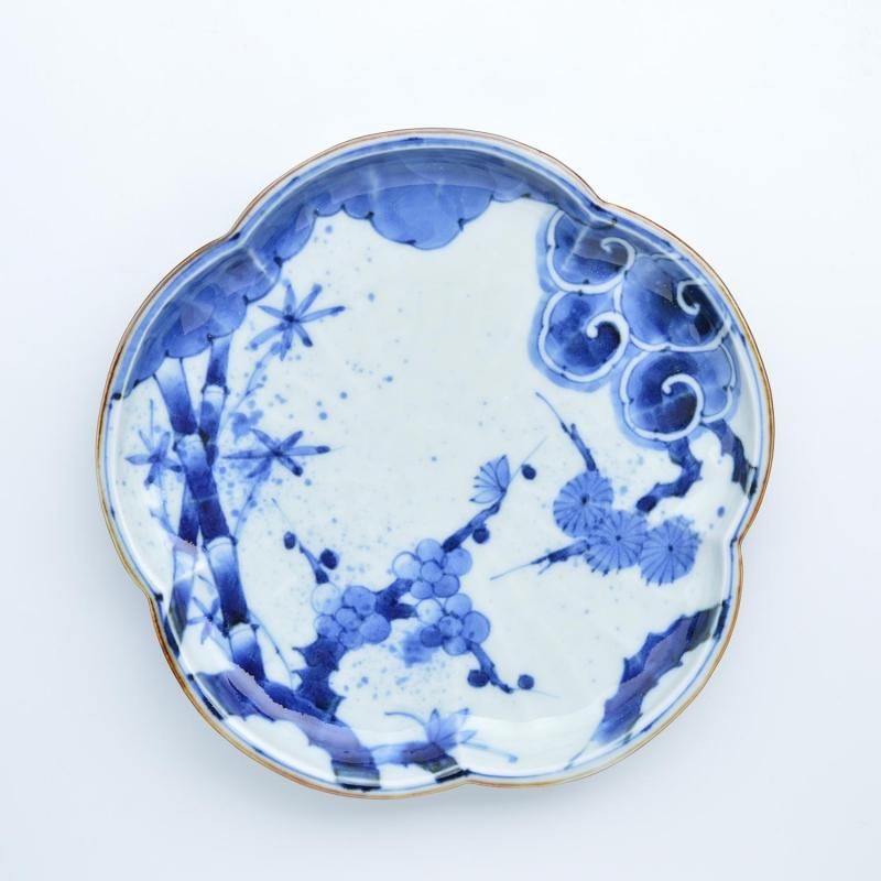 松竹梅 花型8寸皿 | 福泉窯 - 有田焼のまるぶんオンラインストア