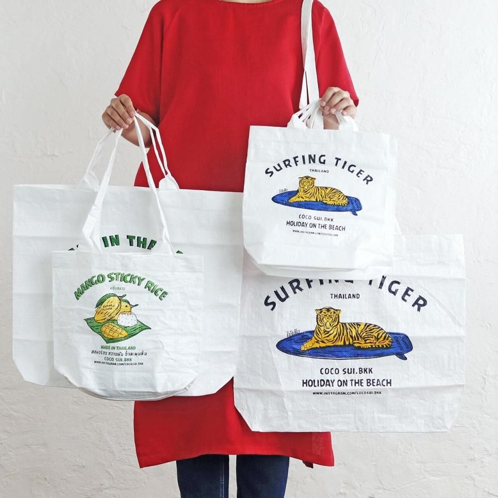 タイ発ブランド『COCO SUI』米袋デザインバッグ Mサイズ - アジアの手