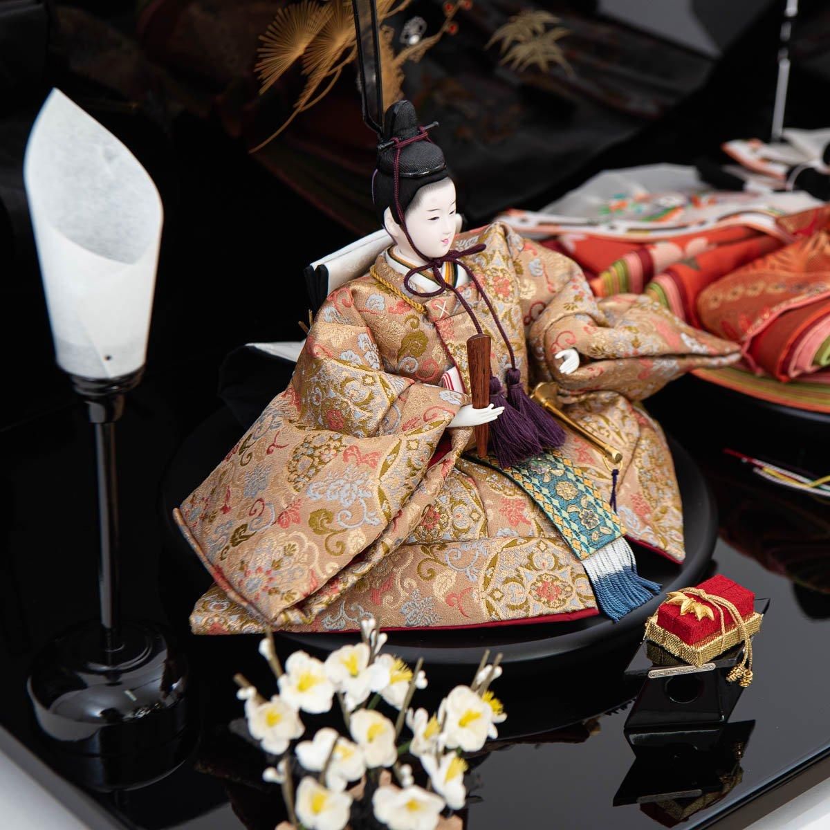 ひな人形 京十 親王飾り 津田逢生 沈金屏風【アウトレット特価品