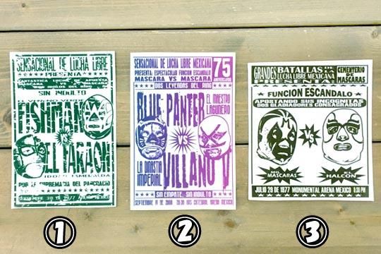 メキシコ プロレス ルチャ・リブレ 試合ポスター デザイン ステッカー