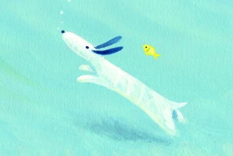 アートグラフ【ジェイクとドルフィン】三々サイズ - 葉祥明美術館公式