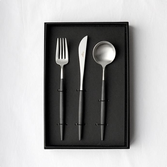 クチポール［GOA］ディナー｜カトラリーギフトセット(3本)ブラック