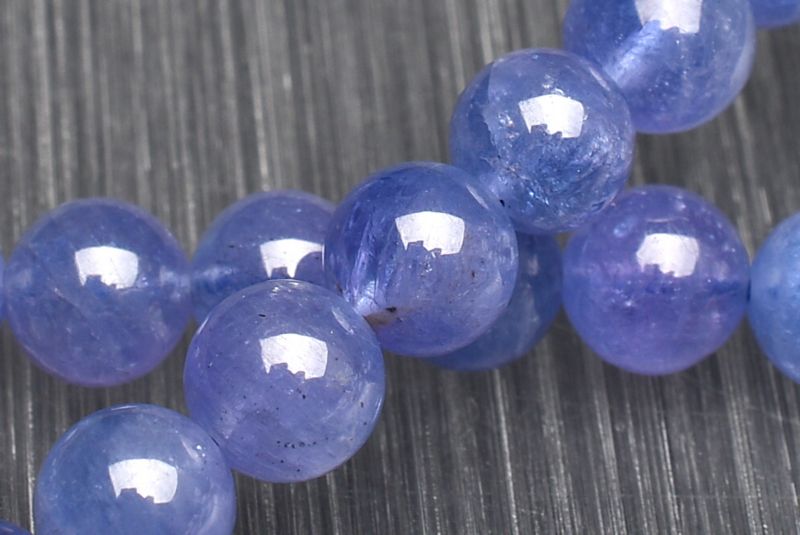 1点物】AAA☆透明度抜群 タンザナイト 6.5mm ブレスレット _U7816