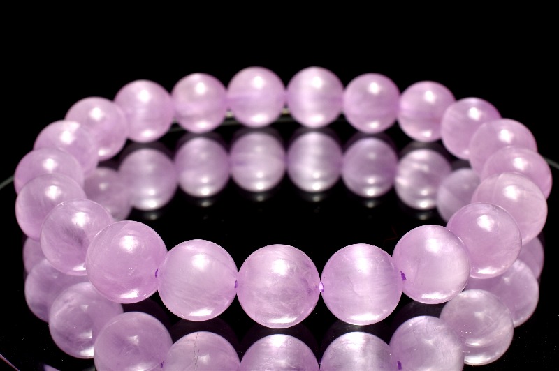 1点物】キャッツアイ効果 クンツァイト 9mm ブレスレット _MC4524