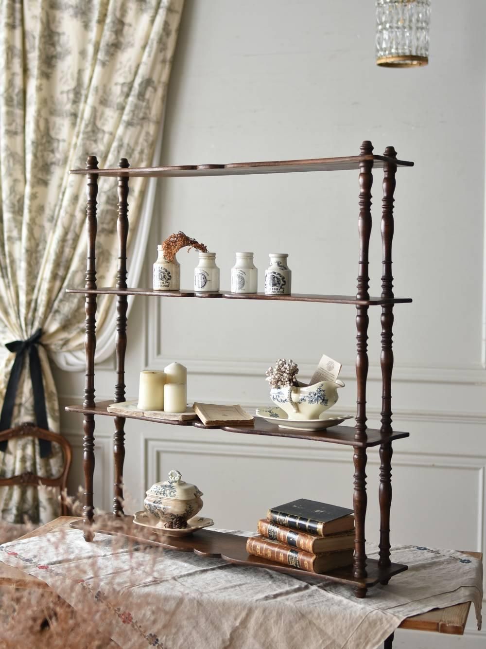 フランスアンティーク家具 アンティーク4段シェルフ.11 ディスプレイラック