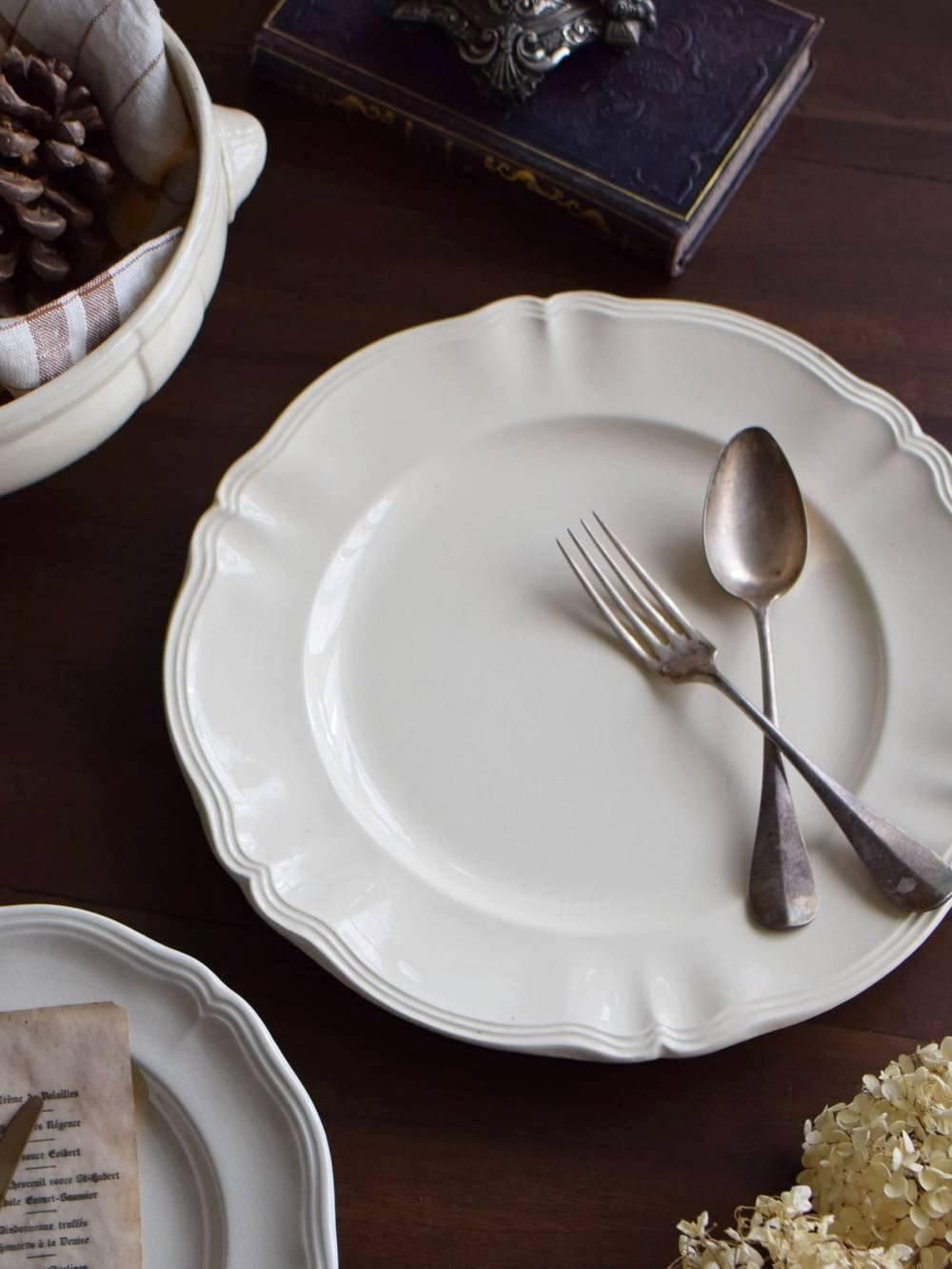 サルグミンヌ 花リムプレート 34cm Digoin Sarreguemines