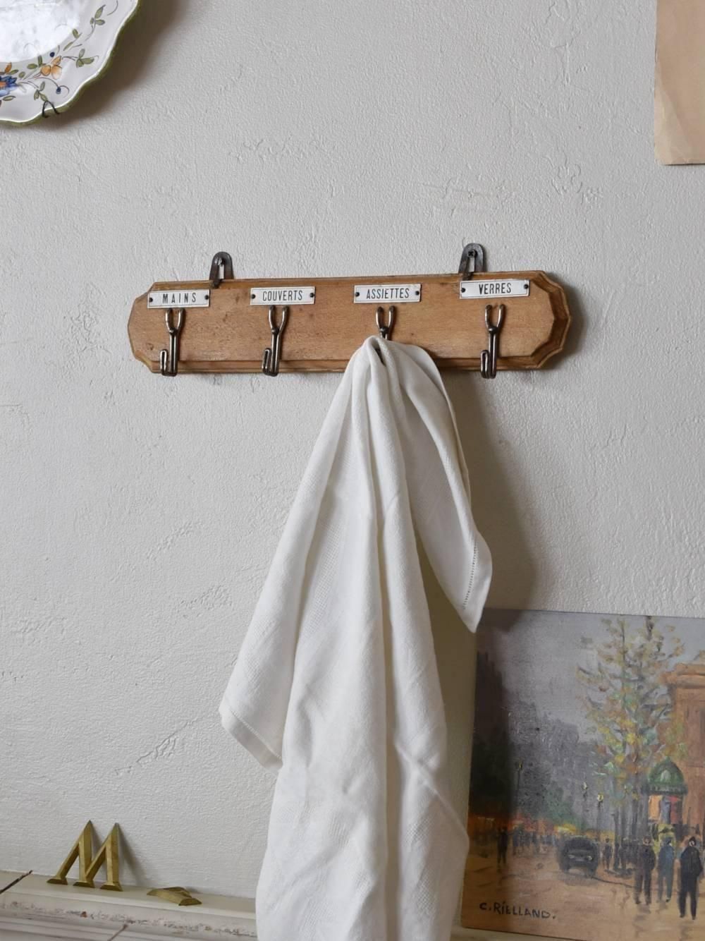 トーションフック フランスアンティークパーツ キッチンツール 4連フック