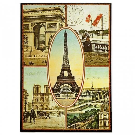 フランス ポストカード エッフェル塔 凱旋門 ノートルダム大聖堂