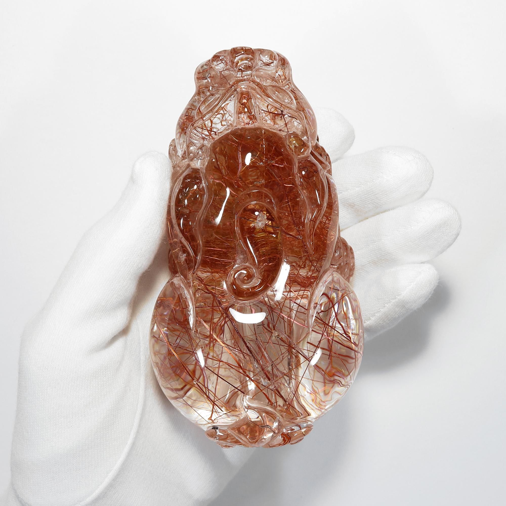 超希少/大型ヒキュウ/厳選一点物】レッドルチルクォーツ 貔貅(ヒキュウ