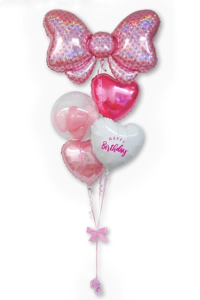 バルーン】ピンクリボンブーケ(名入れ・文字入り) - バルーン B-STYLE