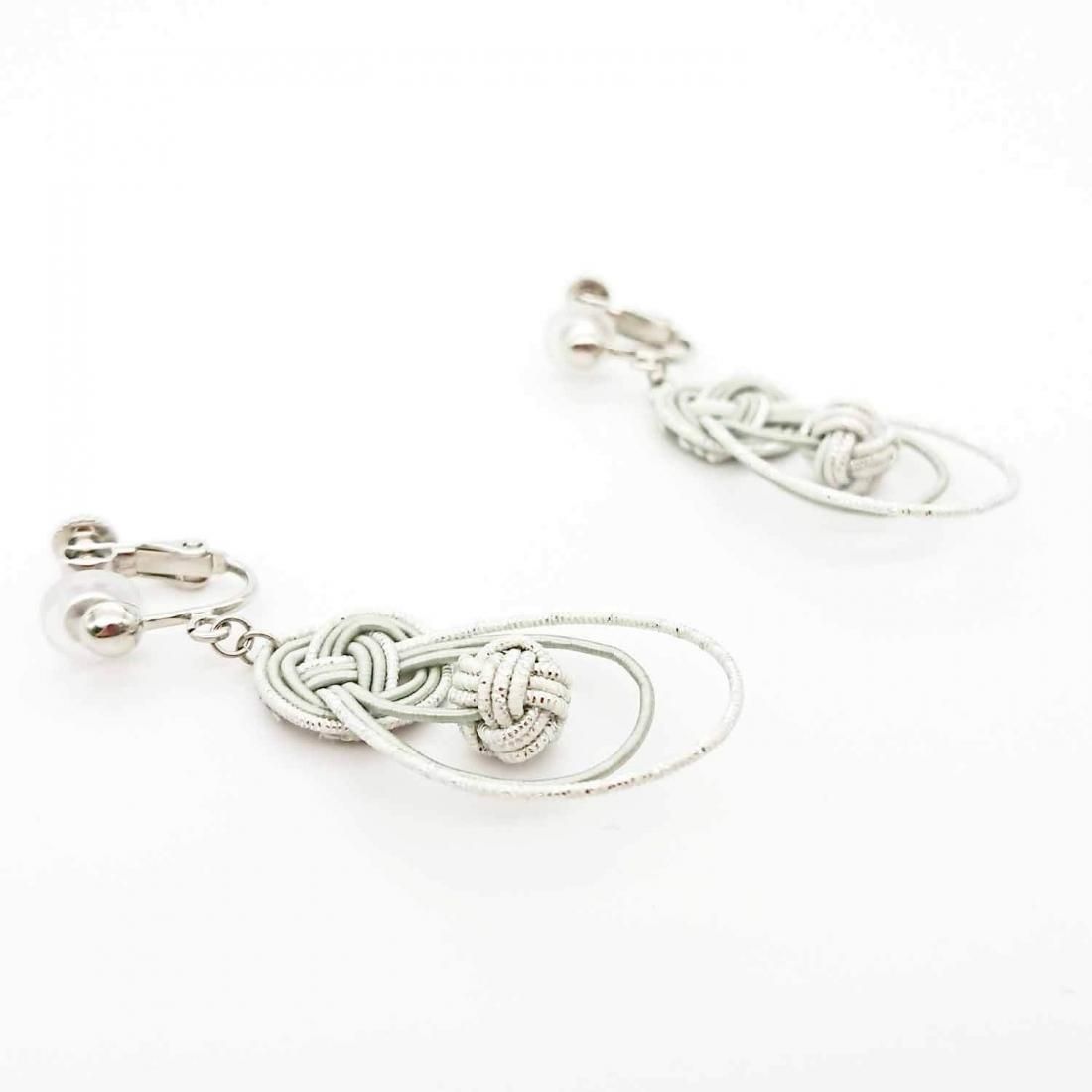 水引ピアス・イヤリング Drop/シルバー - 有高扇山堂オンラインショップ