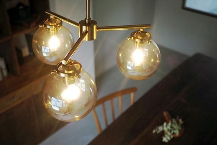 3灯ペンダントライト ガラス ゴールド Riquet｜デザイン照明のCROIX