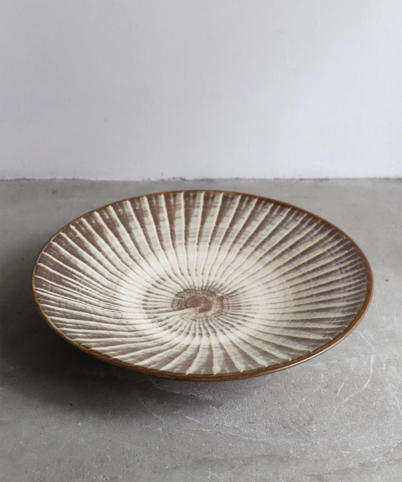 vintage 小鹿田焼 | 白釉刷毛目 九寸皿 - G - ViVO,VA online market