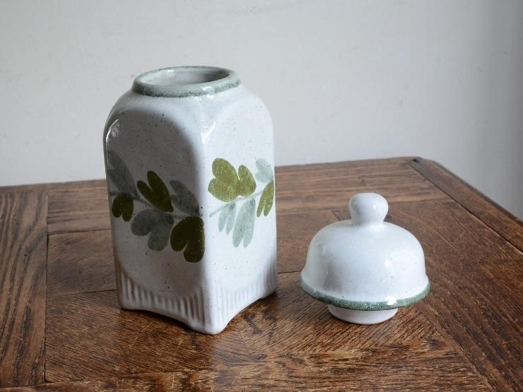 antique mini ❀ 小さなお花柄 蓋付き ポット antique mini ❀ 小さな