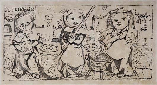 レオナール・フジタ 藤田嗣治 木版画作品集「小さな職業人」より「管理