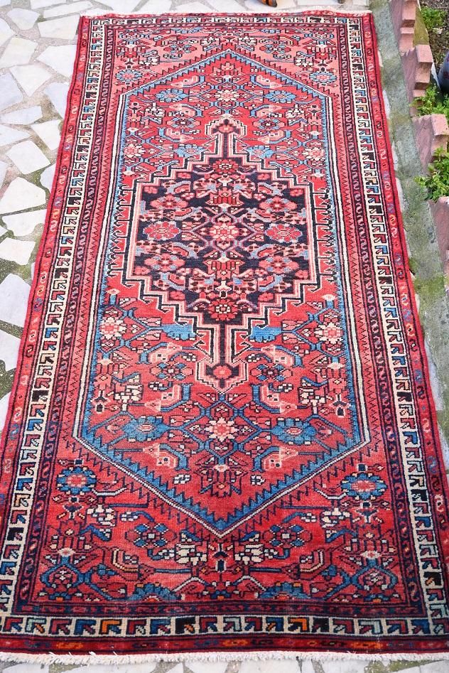 オールド絨毯/イラン・ハマダン/トライバルラグ約201×101cm - 手織り