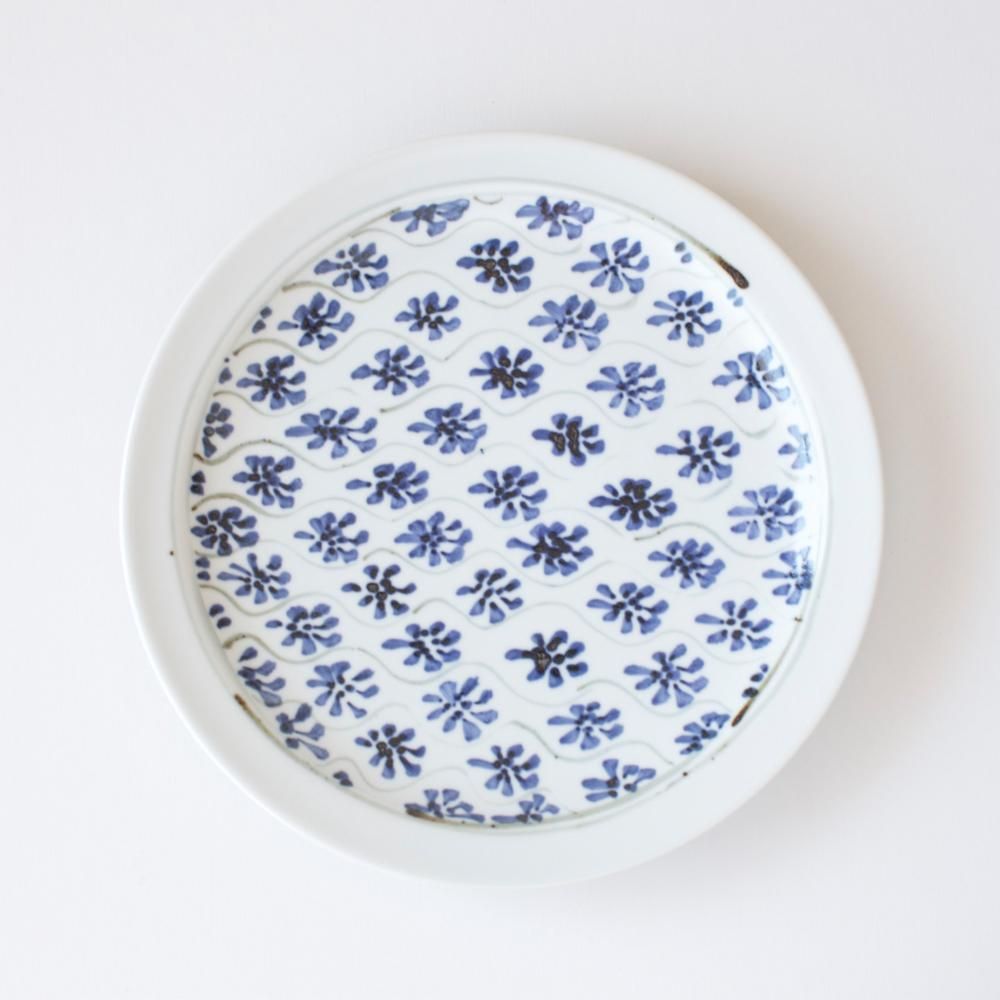 藍色花模様の大皿 - 作家さんの器と暮らしにまつわる道具のお店