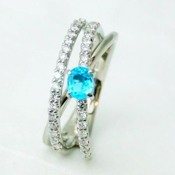 ブラジル産 ネオンブルー パライバトルマリン ダイヤモンドリング PA