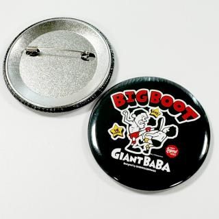 キーレジェンド ジャイアント馬場 16文キック 缶バッジ(57mm) ブラック