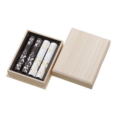 線香 司薫 進物 二種香（白檀・沈香） 桐箱4筒入 | 日本香堂/ニッポン