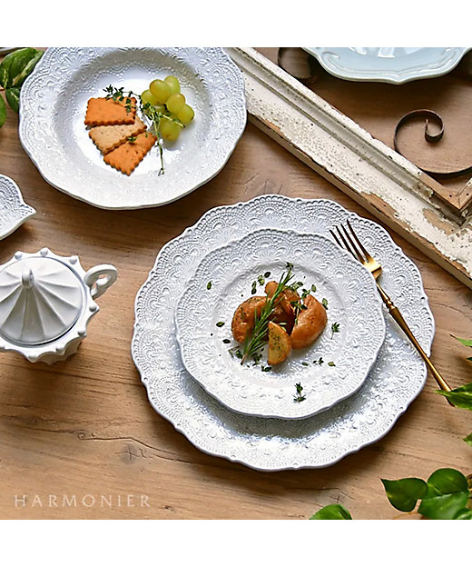 ☆メルレットホワイトレースプレート 約20cm | La Ceramica/ラ