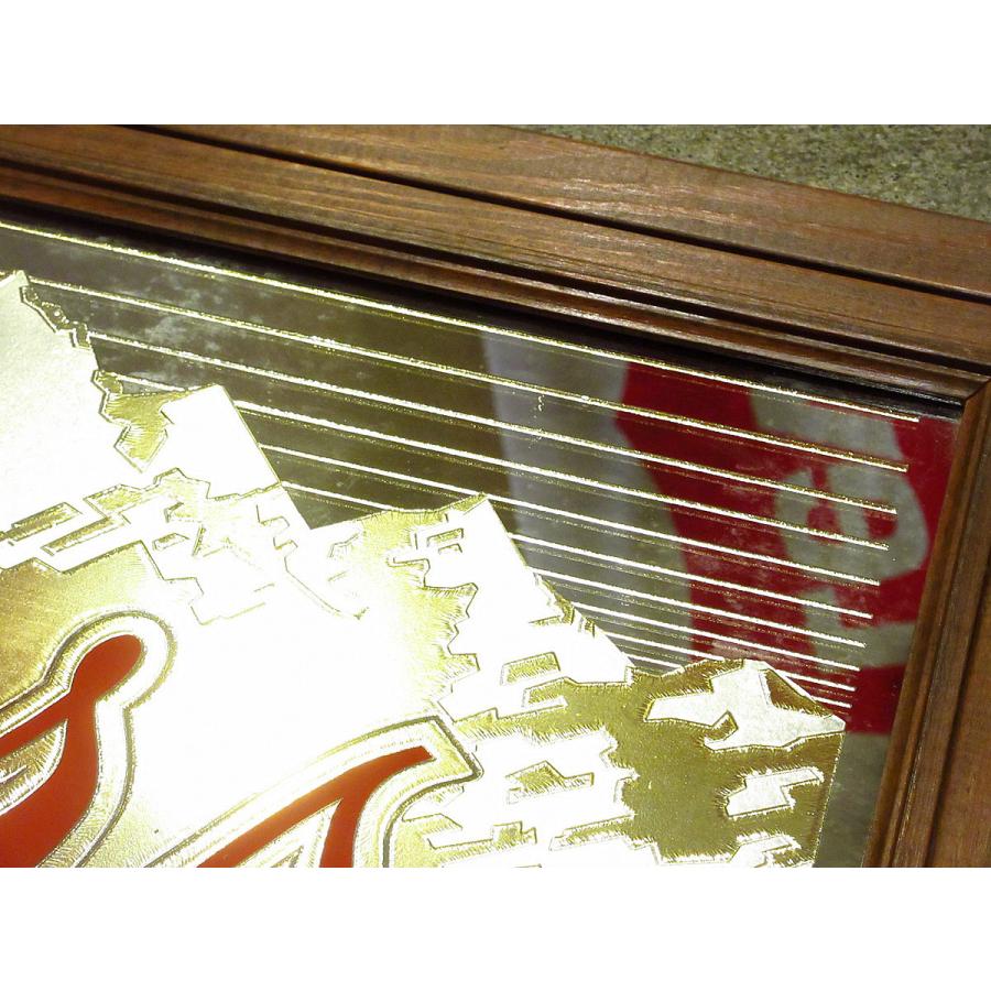 ビンテージ○Coors BEER ウッドフレームパブミラー○210427f2-sign