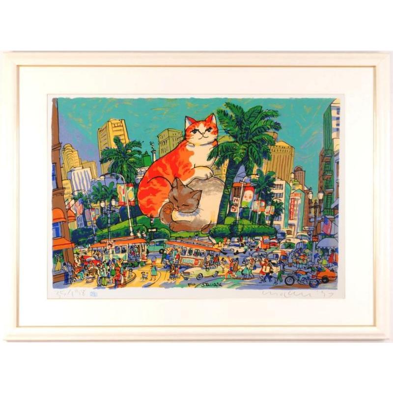 ポップアート 絵画 猫 シルクスクリーン 版画 マイケル・ルー