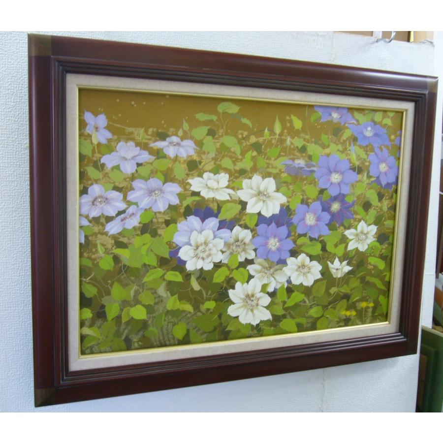 絵画 油絵 田浦信勝 肉筆油絵 静物画 クラマチス テッセン 特別寸法
