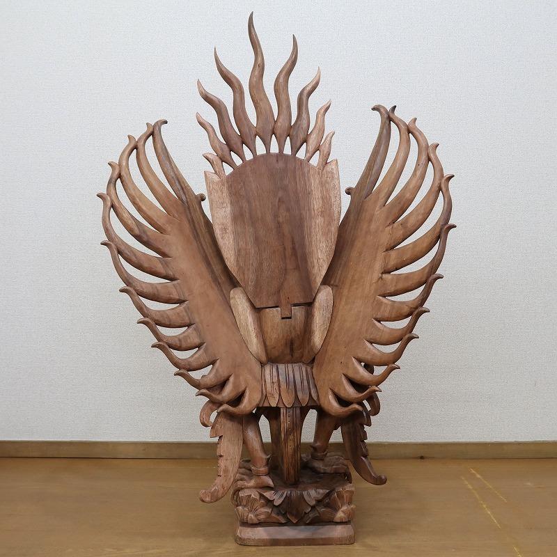ガルーダの木彫り 100cm 木製スワール無垢材 MADE M作 アジアン雑貨