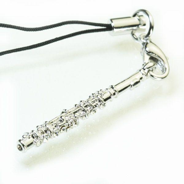 携帯ストラップ フルート アクセサリー 音楽 楽器 スワロフスキー