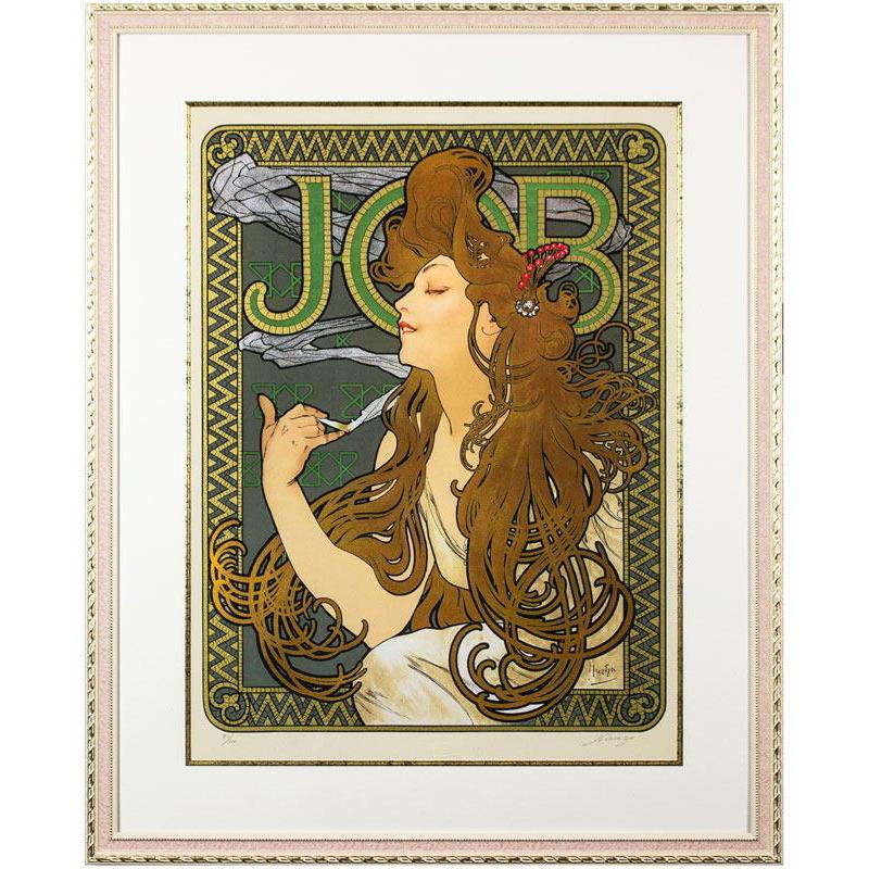 アルフォンス・ミュシャ「 煙草巻紙 JOB 」 ミュシャ財団 承認エンボス