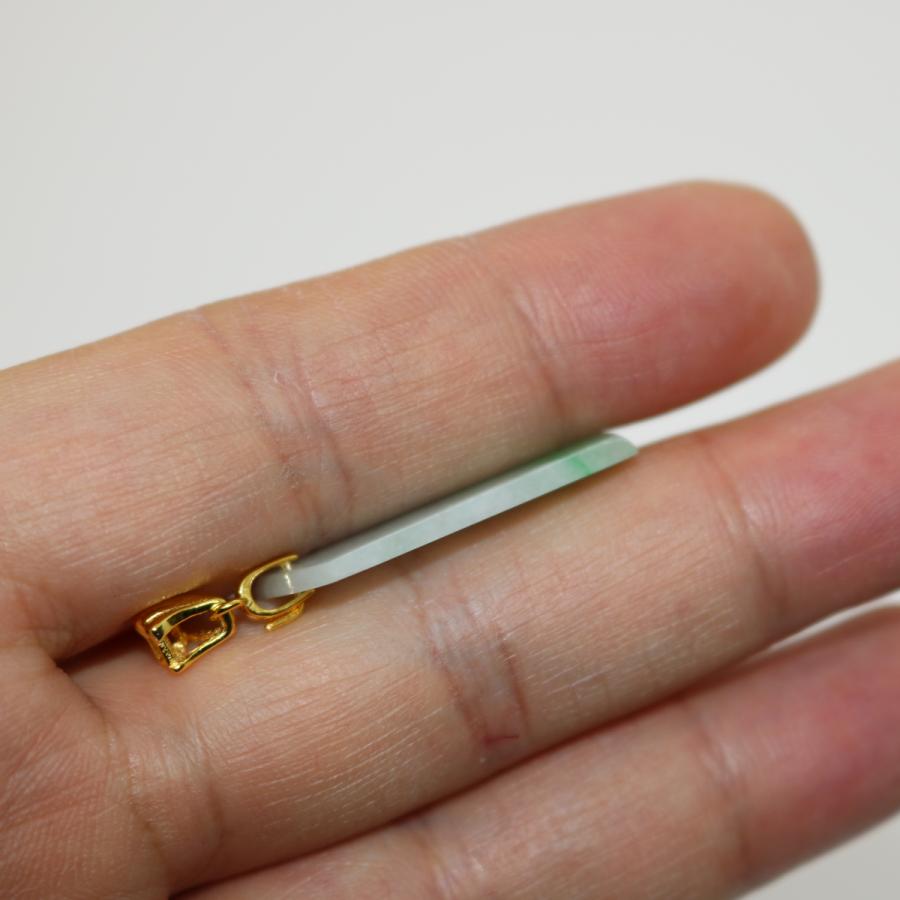 平安無事牌お守り プレート ミャンマー天然翡翠 A貨 ジェイダイト