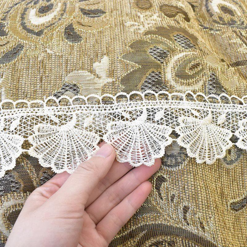 洗えるマルチカバー 正方形 2畳用 190×190cm レース付き ジャガード織