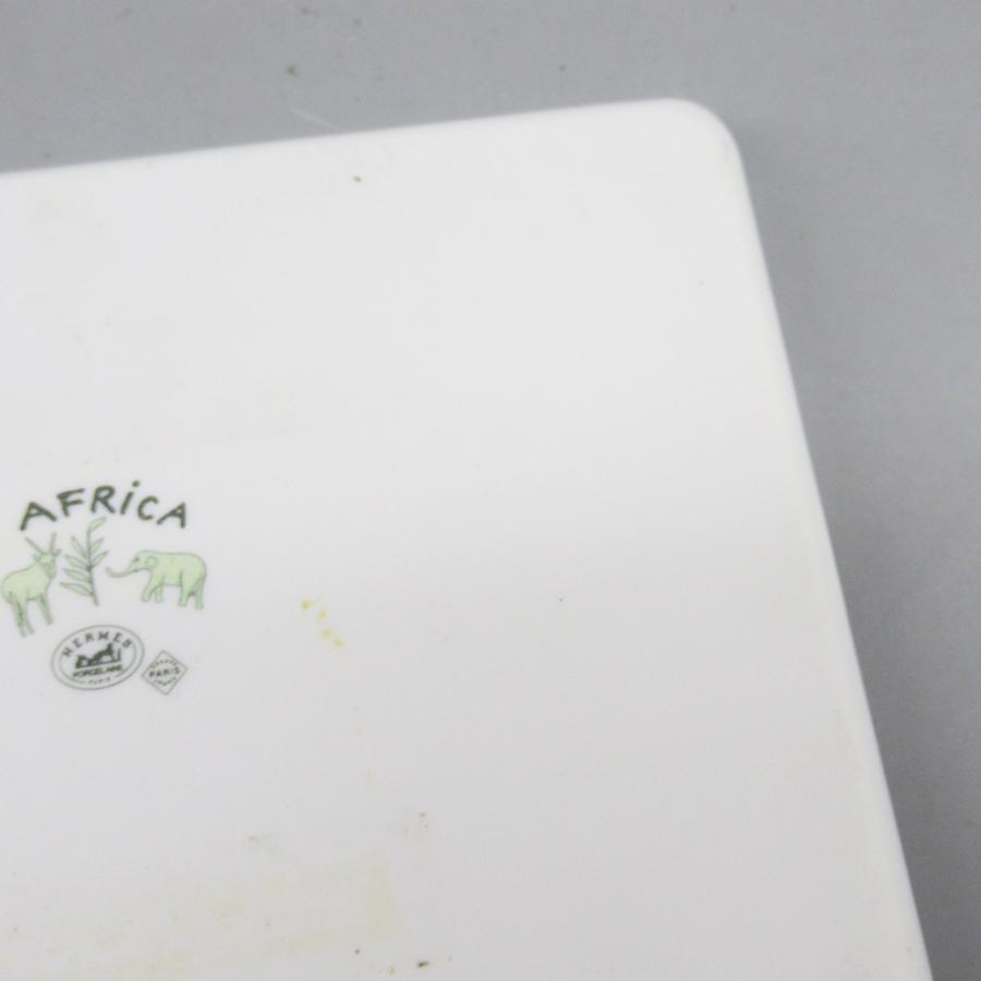 HERMES（エルメス） アフリカ グリーン スクエアプレート 洋食器/陶器