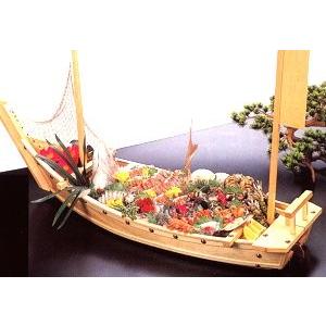 舟盛り器 木製2.5尺大和大漁舟 網付74cm f8-596-2 : 料理道具の