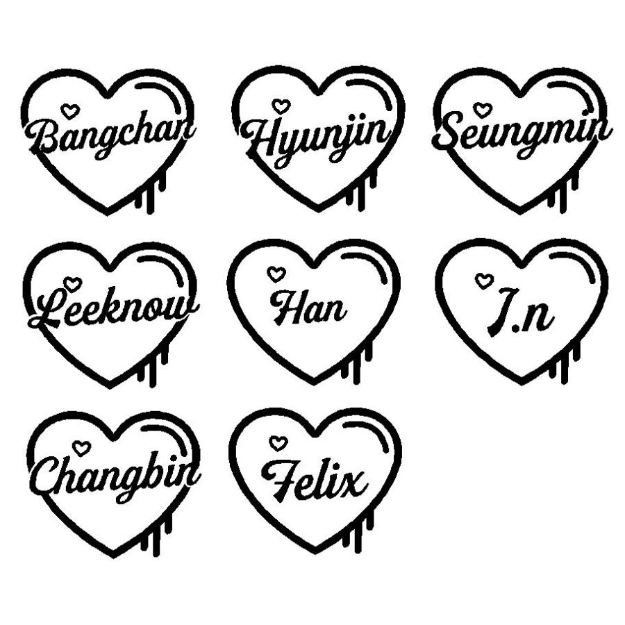 スキズ (ハートver.) ペンライトステッカー / メンバー別8種選択