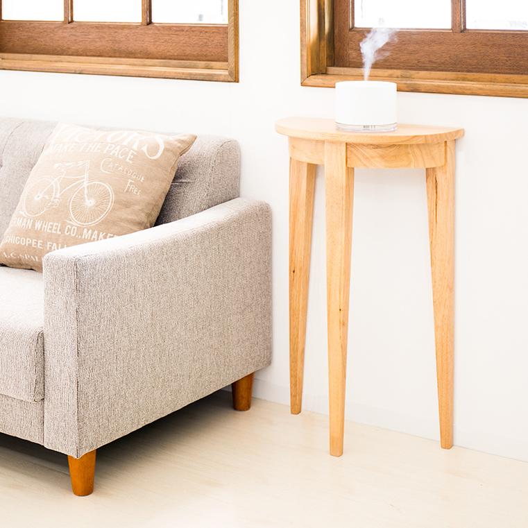 ゴールデン 半円コンソール 花台 フラワースタンド 黄金比 天然木 幅43