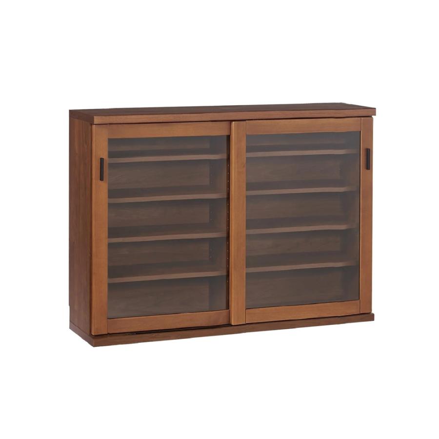 120 引き戸シェルフ キャビネット 北欧 収納 見せる収納 木製 本棚