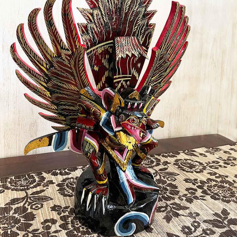 ガルーダの置物 霊鳥 ガルーダ H40cm M 木製 オブジェ インドネシア